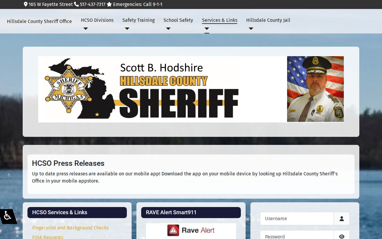 Hillsdale County warrant-related press releases directed to the Sheriff app